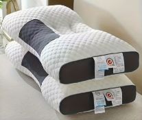 2 Pcs Soft Knitted Cotton Massage Neck Pillow – Sleep In Pure Comfort - White