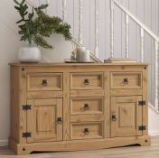 5 Drawer 2 Door Sideboard – Solid Mexican Pine