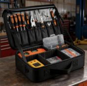 Large Portable Tool Storage Case – Tool Bag Organiser With Adjustable Dividers & Multi-Pockets