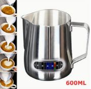 Stainless Steel Milk Frothing Jug With Thermometer – Barista Coffee Pitcher