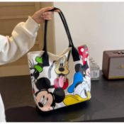 Disney Cartoon Mickey Fashion Versatile Large Capacity Canvas Shoulder Bag Women's Casual