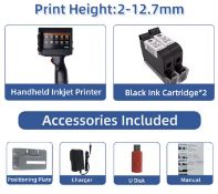 Languages 12.7mm Variable QR Bar Batch Code Number Logo Expiry Date Label Handheld Thermal Ink Je...