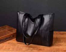 Spacious PU Shoulder Bag – Stylish, Durable, and Ready For Anything! Black.
