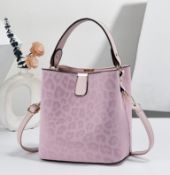 Women’s Leopard Print Shoulder Bag – Luxury Bucket Handbag With Adjustable Strap