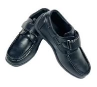 Kids Formal School Shoes – Touch Fastening Faux Leather Shoes