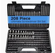 208-Piece Ultimate Screwdriver Bit Set – High-Grade Carbon & Chrome Vanadium Steel With Security...