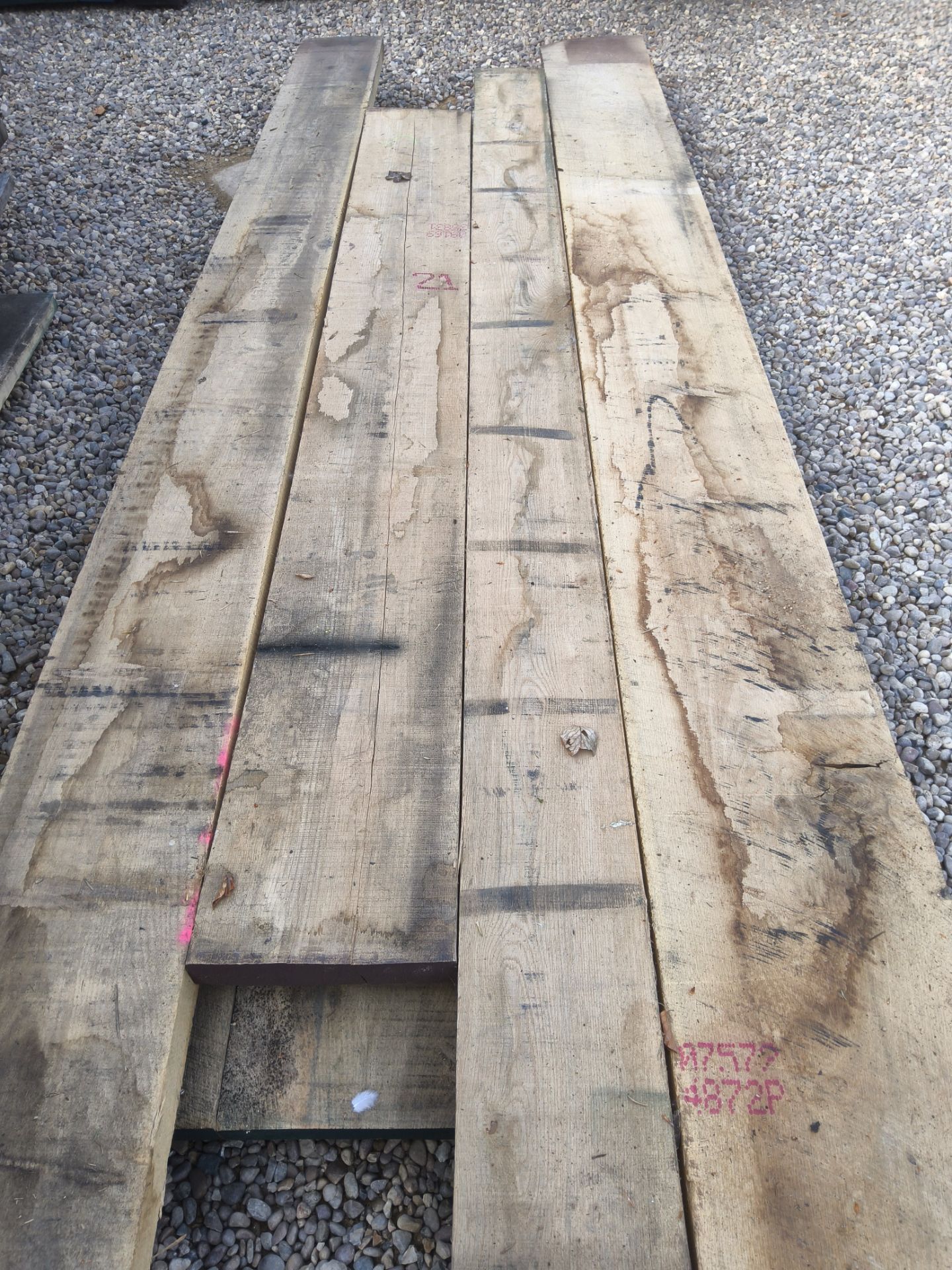 4x Hardwood Dry Sawn Timber English Oak Boards / Planks - Image 3 of 3