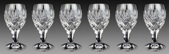 Set of 6 Vintage Fine Crystal Small Wine Glasses