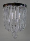 Heavy Polished Nickel & Crystal Designer Chandelier