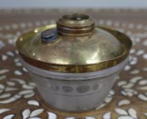 Victorian Frosted Glass and Brass Oil Lamp Font c.1900