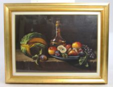 italian Still Life Oil Painting by J. Barozzi – 20th Century