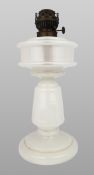 Victorian White Opaline Glass Oil Lamp with Cosmos Burner