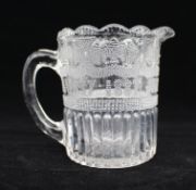 Victorian Pressed Glass Golden Jubilee Jug 1887