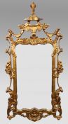 Large Italian Rococo Style Carved Giltwood Wall Mirror