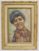 Italian School Portrait of a Neapolitan Youth Oil on Canvas