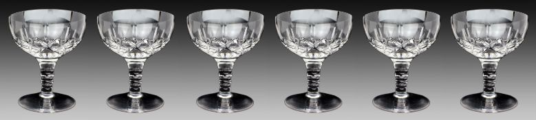 Set of 6 Stuart Crystal Carlingford Champagne Saucers