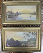 Pair of Victorian Oil-on-Canvas Landscape Paintings, Signed E. Dailey
