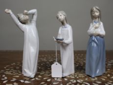 Collection of 3 Figurines 2 Lladro, 1 Nao