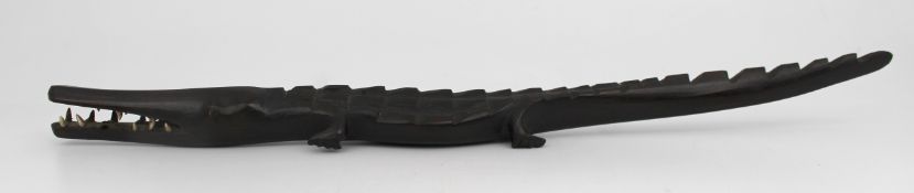 Antique African Hardwood Sculpture of Crocodile