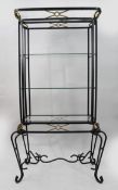 Vintage Hollywood Regency Metal & Glass Shelves