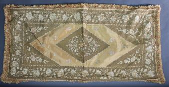 Antique Silk Embroidered Cover 60 x 122 cm