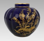 Late Victorian Royal Crown Derby Cobalt Blue & Gilded Vase