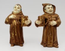 Pair of Early 20th Century Austrian Ceramic Monk Figures