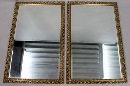 Pair of Vintage Gilt Bevelled Wall Mirrors