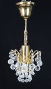Fine Vintage Crystal Gold Plated Single Light Chandelier