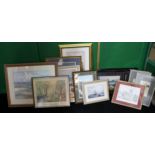 Collection of 18 Paintings, Prints, Frames
