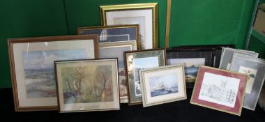 Collection of 18 Paintings, Prints, Frames