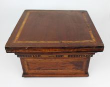 Late Victorian Mahogany Inlaid Pedestal Top Stand