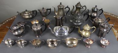 Collection of Antique & Vintage Silver Plated Tea & Coffee Ware Teapots