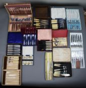 Collection of Cased Cutlery Flatware Silver Plate