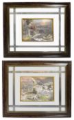 Pair of Large Creazioni Artistiche Relief Silver Artworks (Framed)