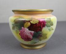 Antique Royal Worcester Hand-Painted Rose Vase – F132 (Date Code 1912)