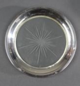 Vintage Silver Plated Etched Crystal Wine Coaster