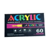 Acrylic Paint Pens, 60 Colours Paint Markers With Flexible Brush Tip L5