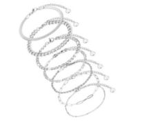13 x 7 PCS Chain Bracelets Set For Women, Plated Stainless Steel L10b