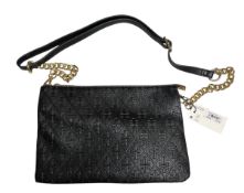 5 x Embossed Chain Strap Black Bag One Size RRP £27.00 ea L24a