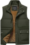 Men's Green Gilet Fleece Lined Body Warmer & Trousers In Grey Lb28
