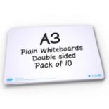 Pack of 10 x A3 Plain Whiteboards L18a