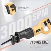 Reciprocating Saw, 710W/3000SPM Variable Speed