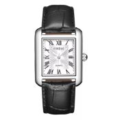 Men's Square Watch Vintage Roman Numeral Analog (Black) L11b