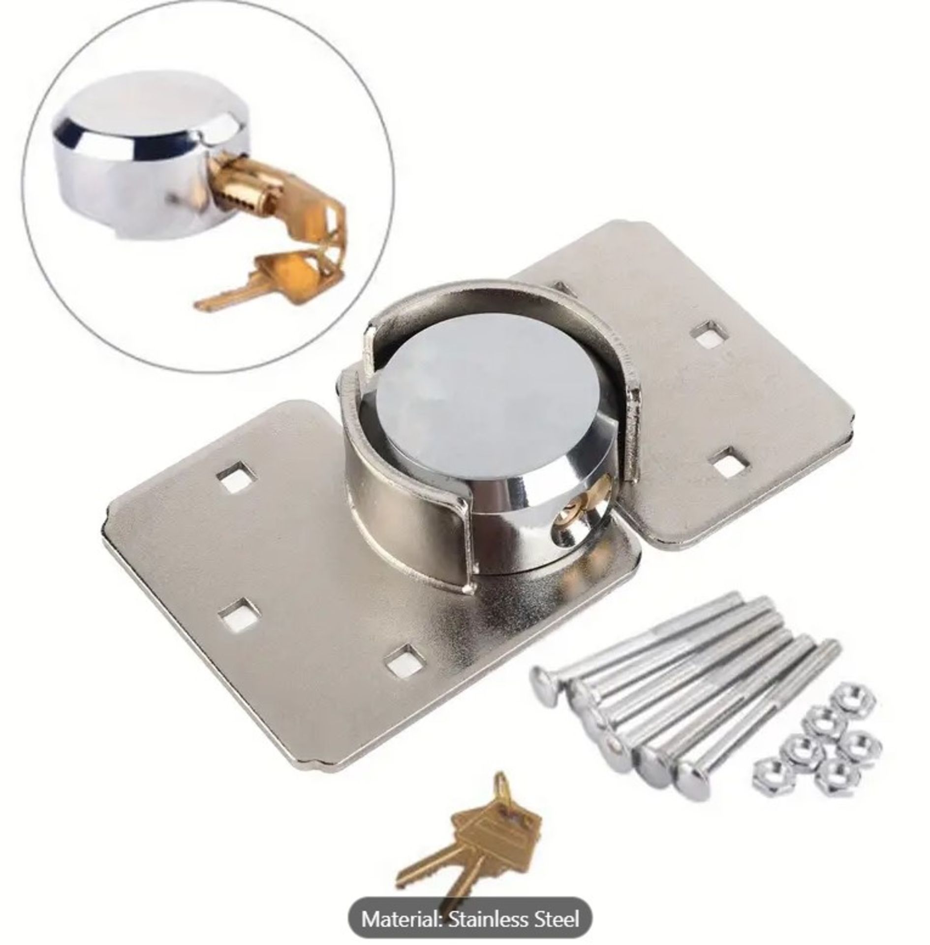 Heavy Duty Van Garage Shed Door Security Padlock Hasp Set Lock 73mm Steel L30b