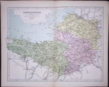 Somersetshire 150 Years-Old 1875 Coloured Detailed Antique 1875 Map-59