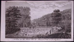Monsal Dale Derbyshire Rare Georgian Copper Plate Antique Engraving 1776-35