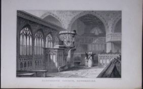 Dartmouth Church Devonshire Antique 193 Years-Old Steel-Engraving-30