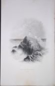 Ireland Dublin Lighthouse at Howth Antique 183 Years-Old Steel-Engraving-2.