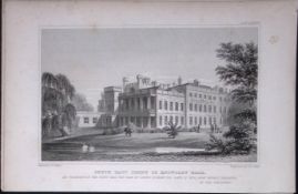 Liverpool Knowsley Hall Antique 195 Years-Old Steel-Engraving-21